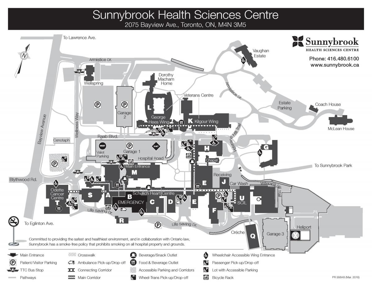 Mapa de Sunnybrook Health sciences centre - select health of south carolina