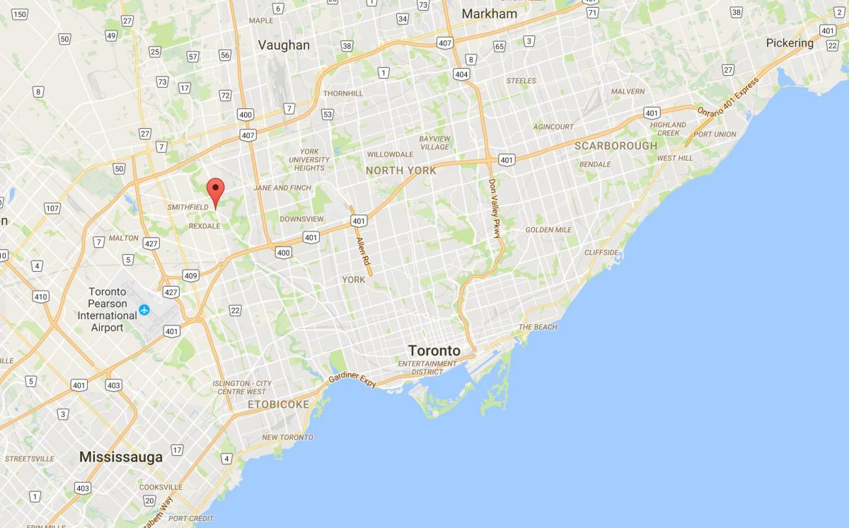 Mapa de Thistletown distrito de Toronto