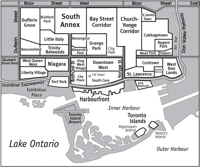Mapa de Toronto, Barrio guía