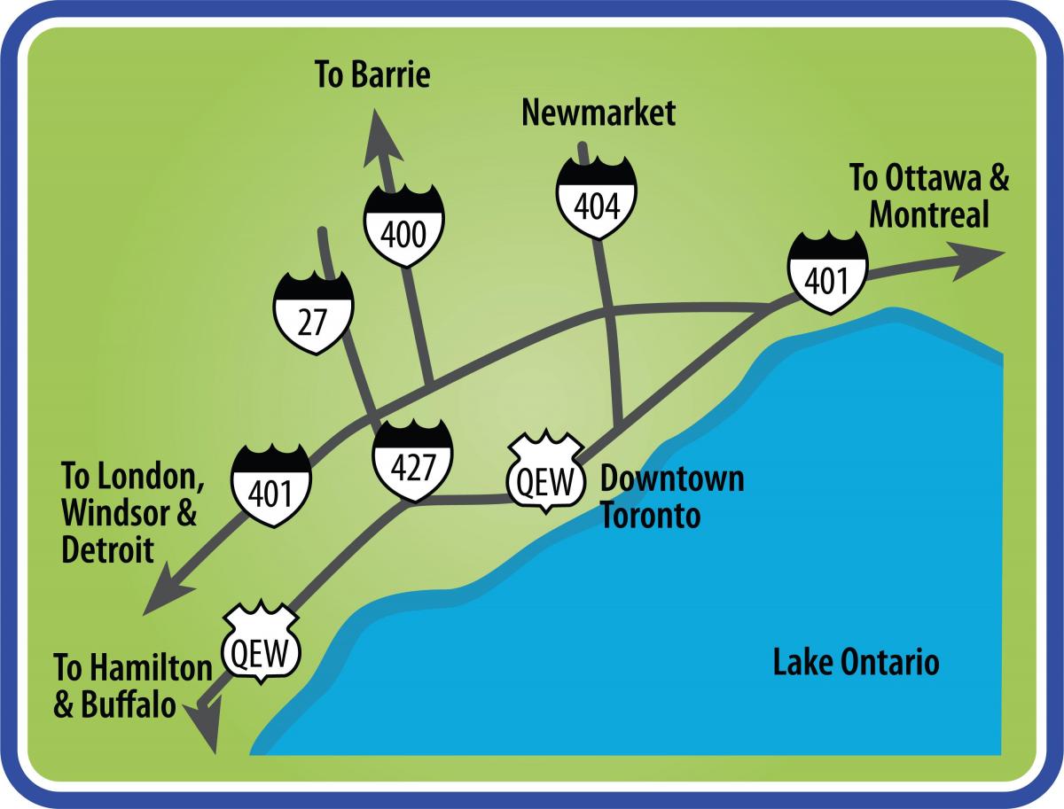 Mapa de Toronto direcciones de conducción