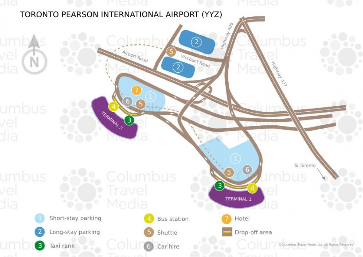 Mapa de Toronto Pearson airport