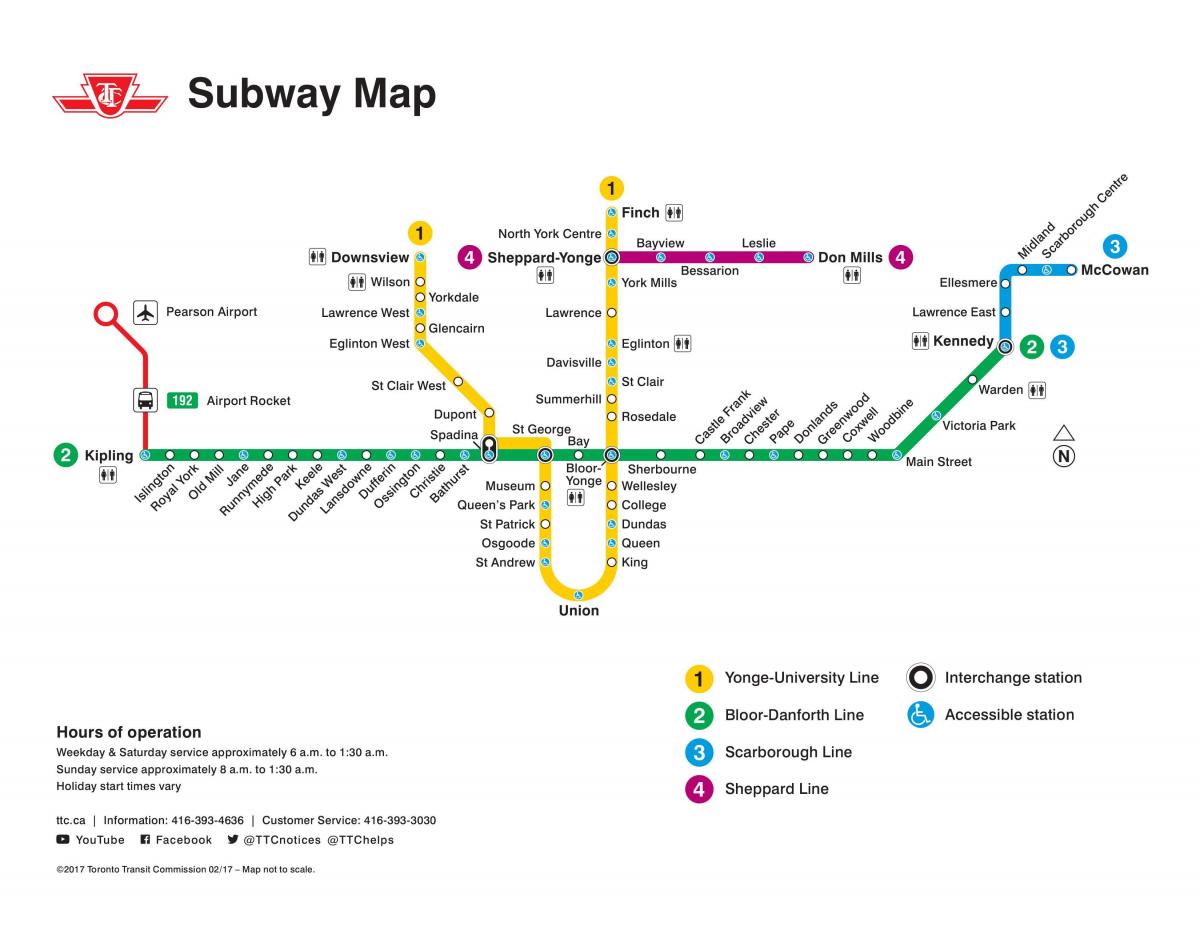 Mapa de Toronto (TTC metro