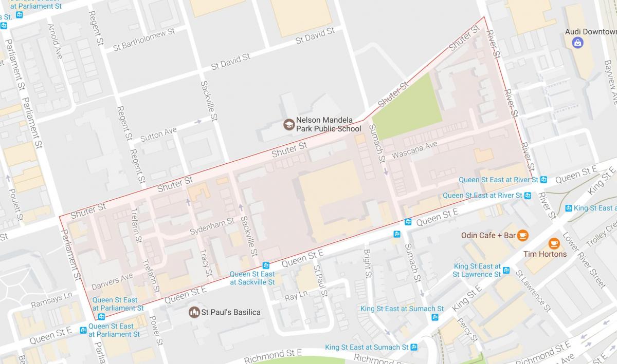 Mapa de Trefann Tribunal barrio de Toronto
