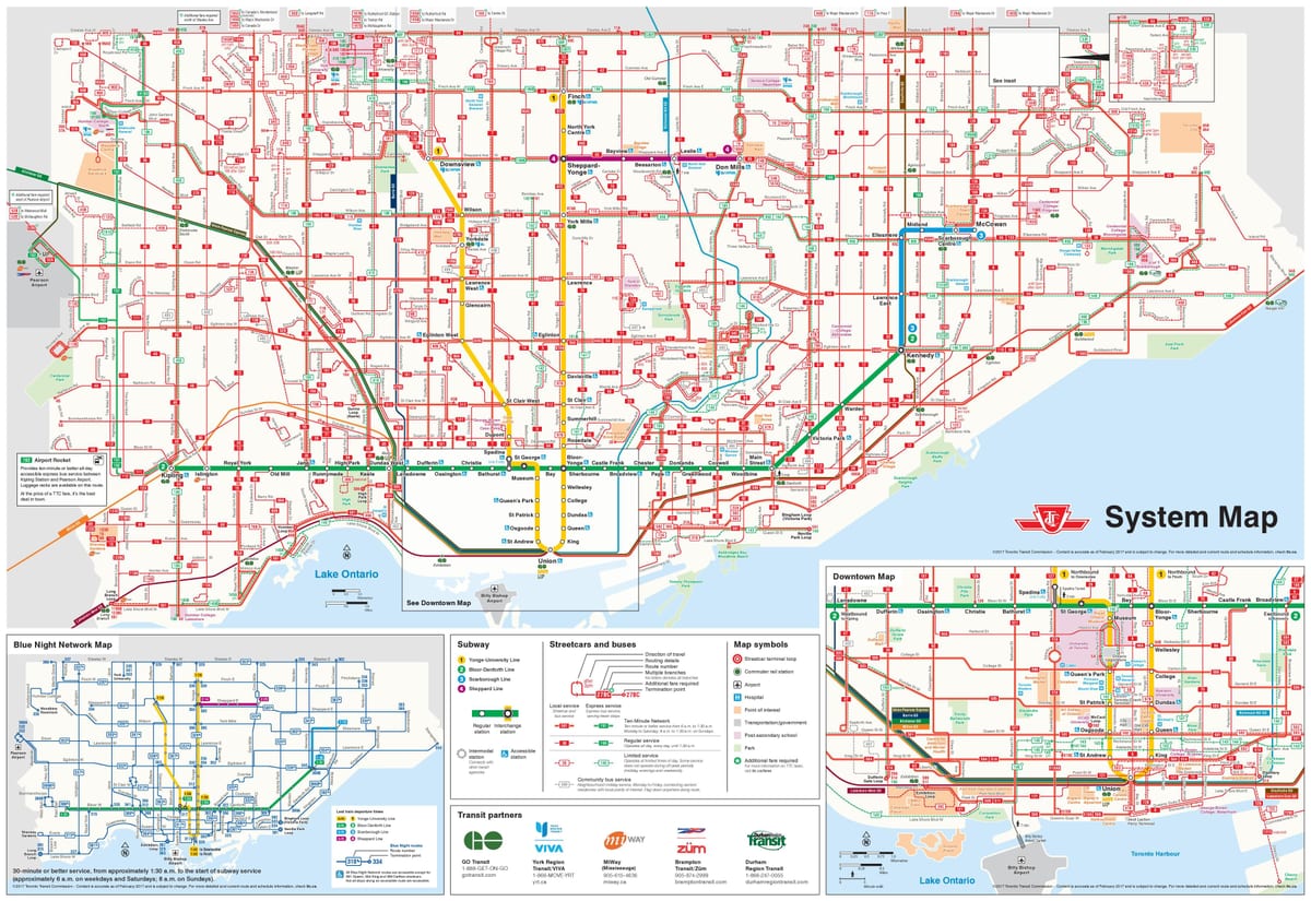 Mapa de TTC rutas de autobús