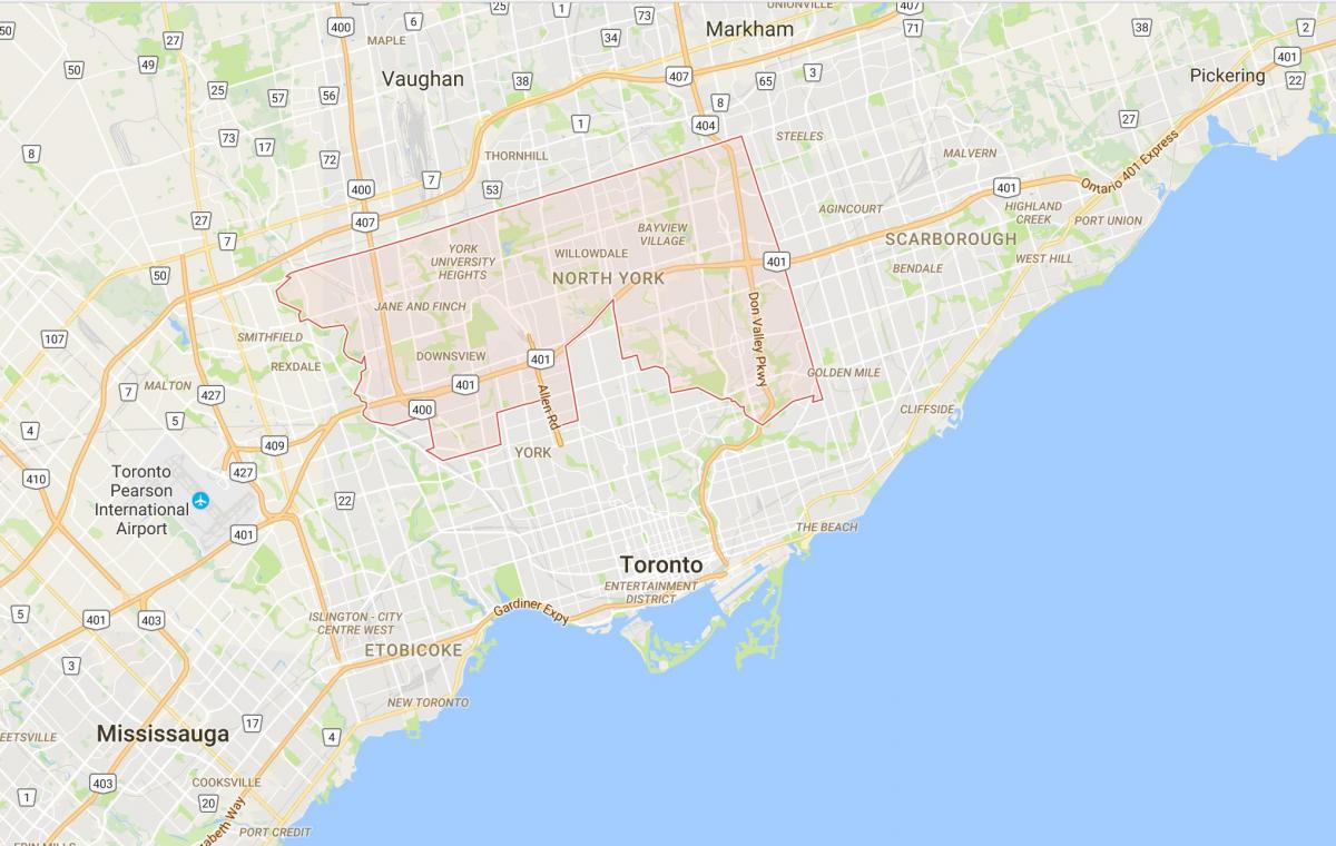 Mapa de la parte alta del distrito de Toronto Toronto