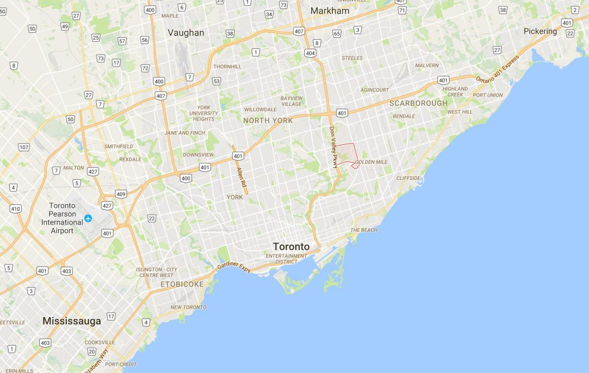 Mapa de Victoria Aldea del distrito de Toronto