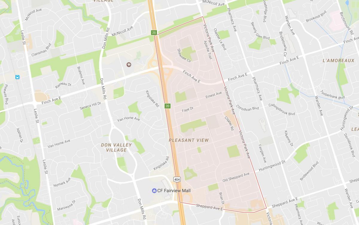 Mapa de Vista Agradable barrio de Toronto