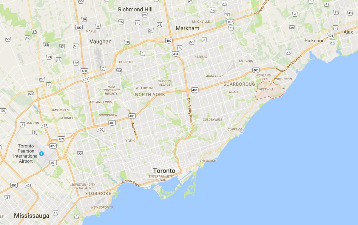 Mapa de West Hill distrito de Toronto