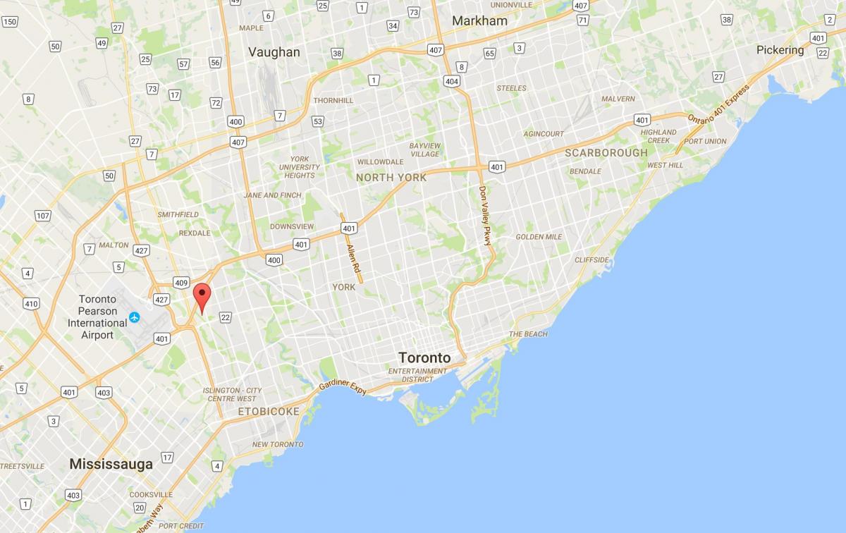 Mapa de Willowridge distrito de Toronto