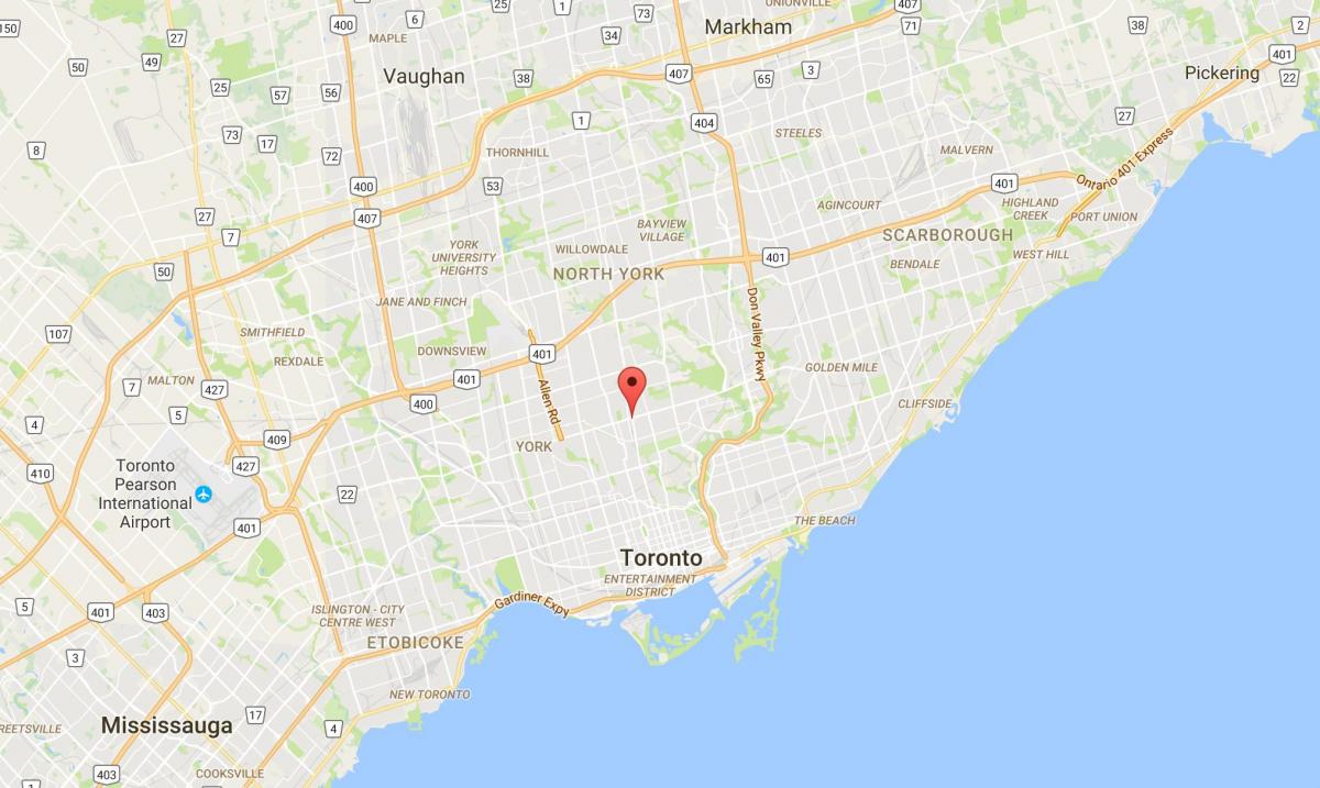 Mapa de Yonge y Eglinton distrito de Toronto