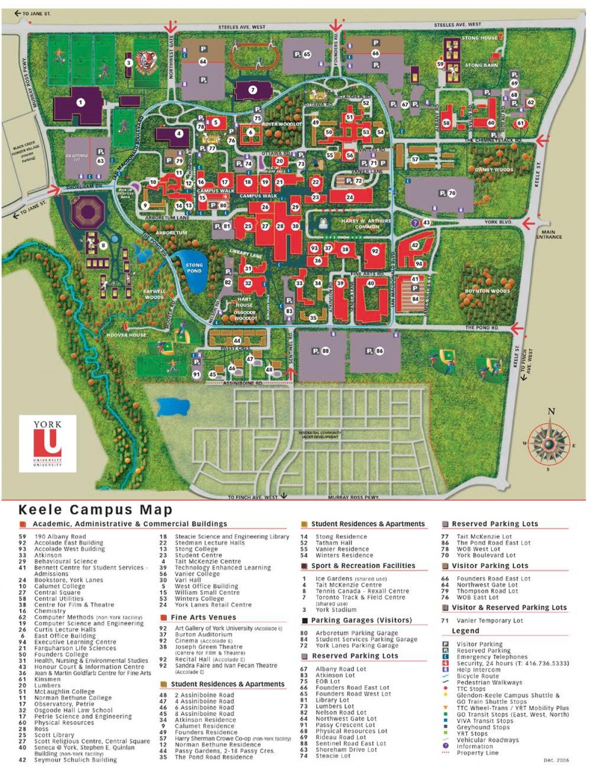 Mapa de York de la universidad de keele campus
