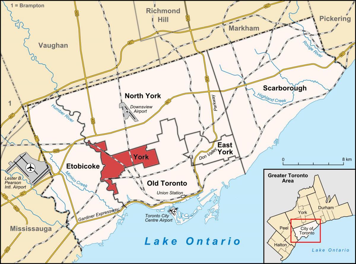 Mapa de York de Toronto