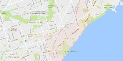 Mapa de Abedul Acantilado barrio de Toronto