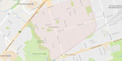 Mapa de Alderwood Parkview barrio de Toronto