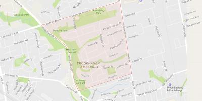 Mapa de Amesbury barrio de Toronto