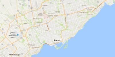 Mapa de Bathurst Manor distrito de Toronto