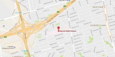 Mapa de Baycrest de Ciencias de la Salud de Toronto