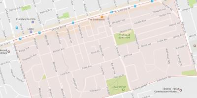 Mapa de Bracondale Colina del barrio de Toronto