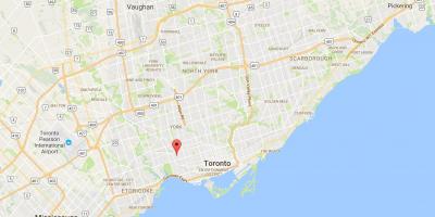 Mapa de la Unión el distrito del Triángulo de Toronto
