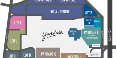 Mapa de Centro Comercial Yorkdale aparcamiento