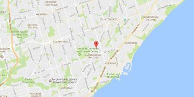 Mapa de Danforth road Toronto