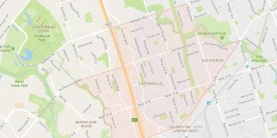 Mapa de Eatonville barrio de Toronto
