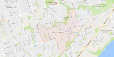 Mapa de Eglinton Este barrio de Toronto