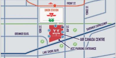 Mapa de Air Canada Centre de estacionamiento - ACC