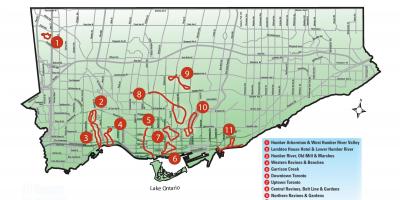 Mapa de descubrimiento a pie de Toronto