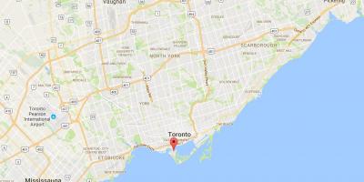 Mapa de distrito de las Islas de Toronto distrito de Toronto