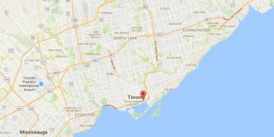 Mapa del Este de la Bahía del distrito de Toronto
