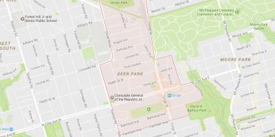Mapa de Parque de los Ciervos barrio de Toronto