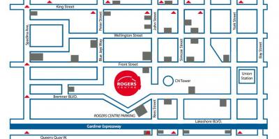 Mapa de Rogers centre de estacionamiento