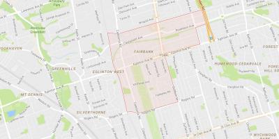 Mapa de Fairbank barrio de Toronto