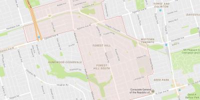 Mapa de Forest Hill barrio de Toronto