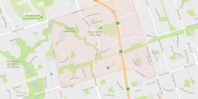 Mapa de Hillcrest Pueblo barrio de Toronto