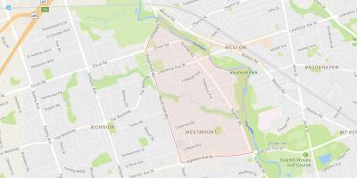 Mapa de Humber Alturas – Westmount barrio de Toronto
