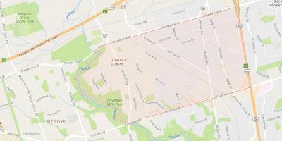 Mapa de Humber Cumbre barrio de Toronto