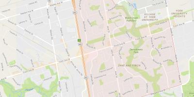 Mapa de Jane y Finch barrio de Toronto