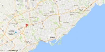 Mapa de Kingsview Aldea del distrito de Toronto