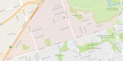 Mapa de Kingsview Pueblo barrio de Toronto