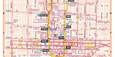 Mapa de la estación de Metro del centro de Toronto