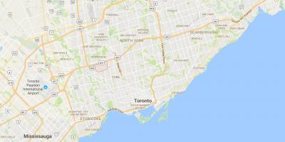 Mapa de Hoja de Arce del distrito de Toronto