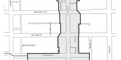 Mapa de la Iglesia-Wellesley Pueblo de Mejora de negocios en el Área de Toronto