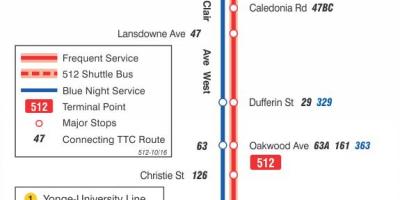 Mapa de la línea de tranvía 512 de santa Clara