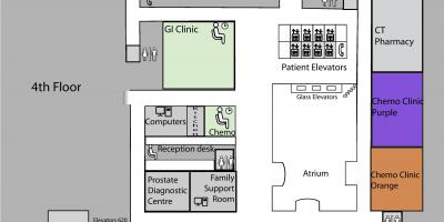 Mapa de la Princesa Margaret Cancer Centre de Toronto, 4to piso
