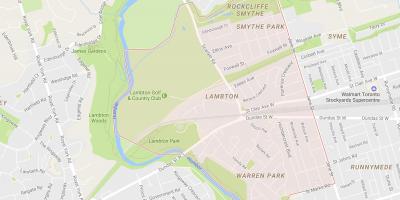 Mapa de Lambton barrio de Toronto