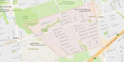 Mapa de Lansing barrio de Toronto