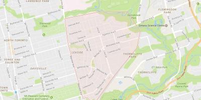 Mapa de Leaside barrio de Toronto