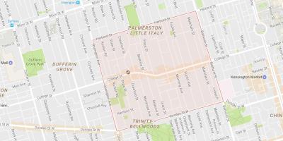 Mapa de Little Italy barrio de Toronto